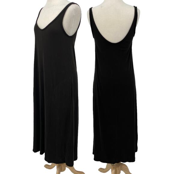 ATM Maxi Dress Cotton Scoop Neck Pullover Jersey Knit Dark Brown Womens Medium - Picture 1 of 10